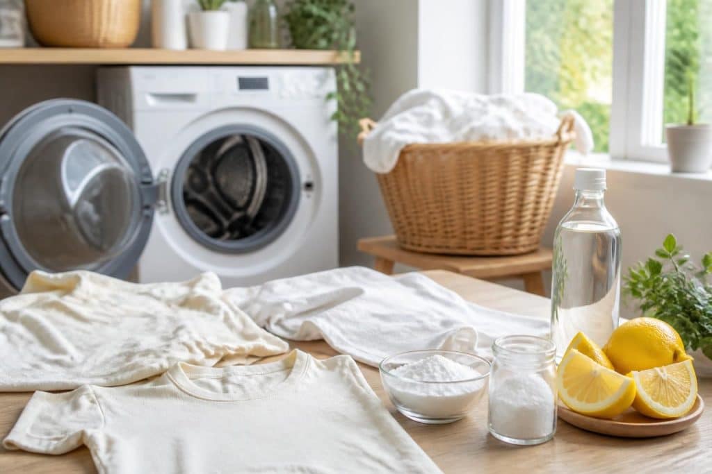 découvrez des méthodes naturelles et efficaces pour blanchir du linge jauni et lui redonner éclat et fraîcheur sans utiliser de produits chimiques.