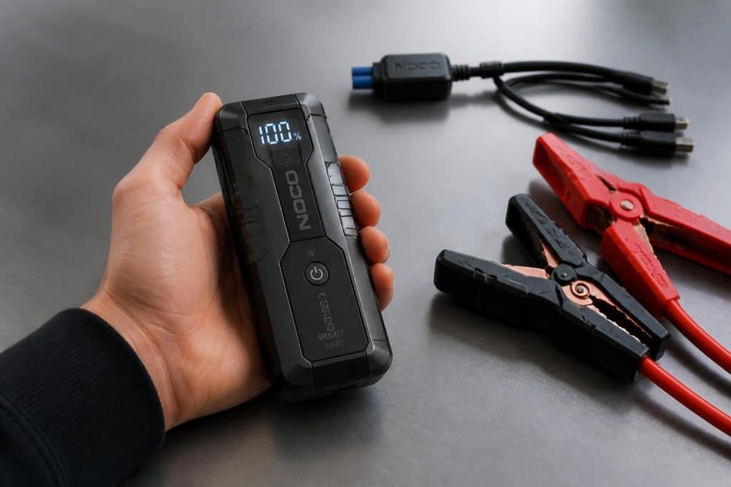 découvrez notre mini booster batterie : un dispositif compact, puissant et facile à utiliser pour recharger rapidement votre batterie et partir sereinement.